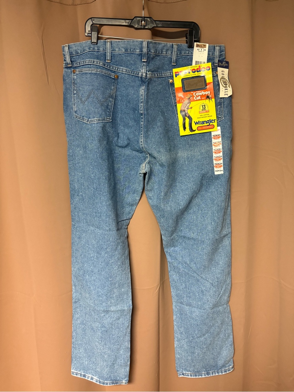 Wrangler Men's Cowboy Cut Jeans 42x34 Original Fit Blue 13MWZ New With Tags NWT